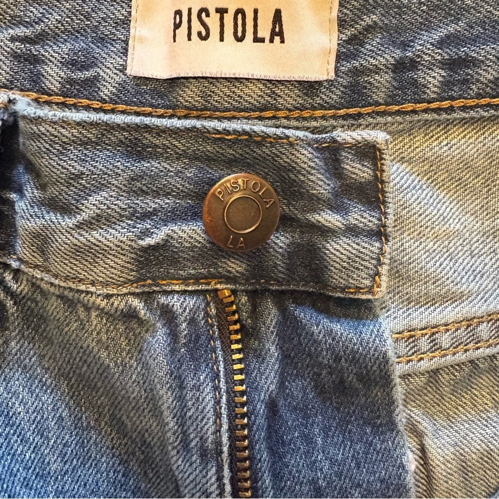 Pistola $148 Eden High Rise Mom Kick Straight Distressed Jeans Koi 28/6 - Picture 8 of 13